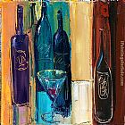 Maya Green Wine bottles painting